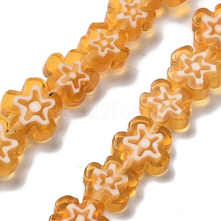 Handmade Millefiori Lampwork Beads Strands LAMP-F035-09I-1
