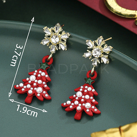 Alloy Enamel Dangle Stud Earrings FS-WG7AF48-19-1