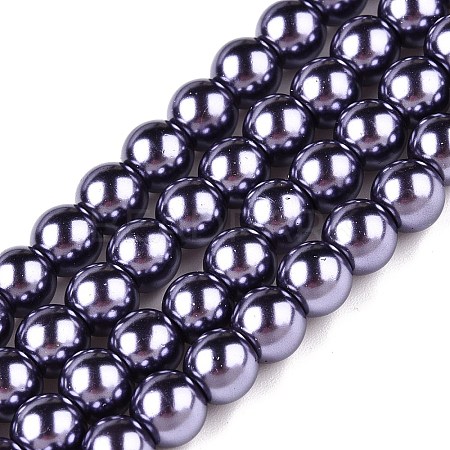 Baking Paint Pearlized Glass Pearl Round Bead Strands HY-Q330-8mm-73-1