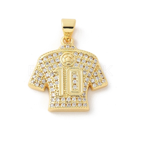 Brass Micro Pave Cubic Zirconia Pendants KK-P294-14G-1