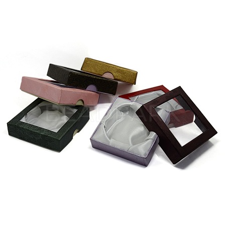 Square Shaped PVC Cardboard Satin Bracelet Bangle Boxes for Gift Packaging CBOX-O001-01-1