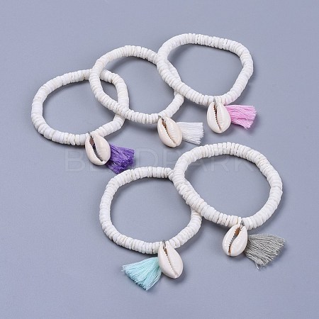 Cotton Thread Tassels Charm Bracelets BJEW-JB04385-1