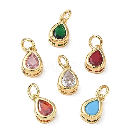 Brass Pave Cubic Zirconia Charms KK-CBA56EF-34A-G-1