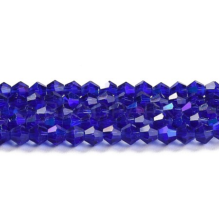 Transparent Electroplate Glass Beads Strands GLAA-F029-4mm-D06-1