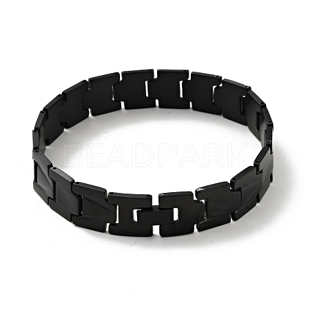 PVD Vacuum Plating 201 Stainless Steel Rectangle Watch Band Bracelet BJEW-H550-01EB-1