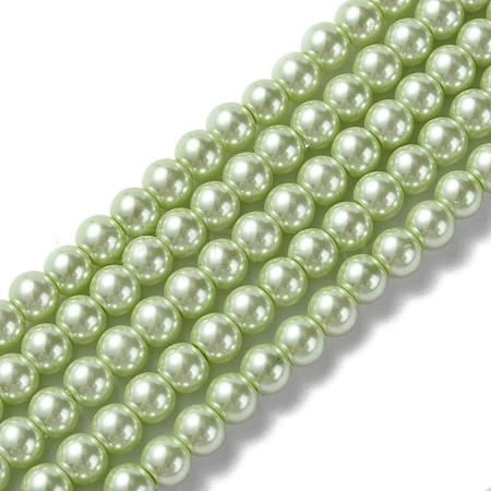 Eco-Friendly Dyed Glass Pearl Beads Strands HY-A008-6mm-RB005-1