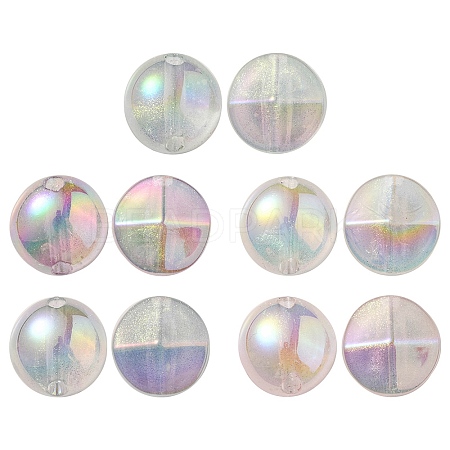 UV Plating Luminous Transparent Acrylic Beads OACR-P010-05-1