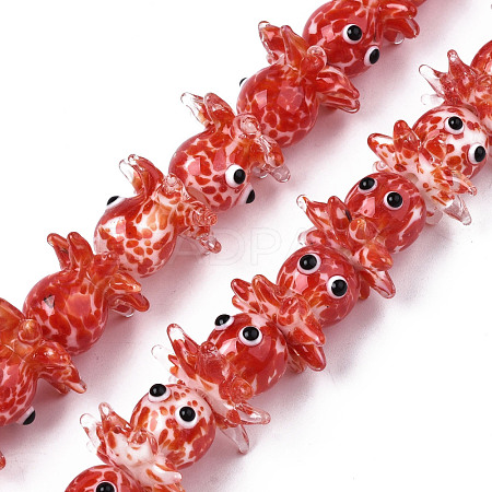 Handmade Bumpy Lampwork Beads Strands LAMP-N021-37C-1