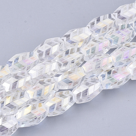 Electroplate Glass Beads Strands EGLA-T018-02-C04-1