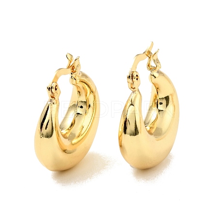 Rack Plating Brass Chunky Hoop Earrings for Women EJEW-G288-35D-G-1