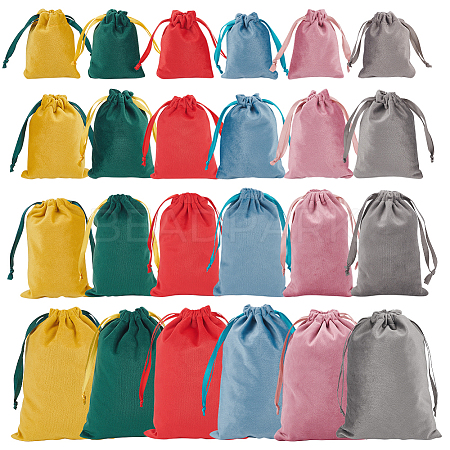 24Pcs 24 Styles Velvet Bags Drawstring Jewelry Pouches TP-BC0001-09-1