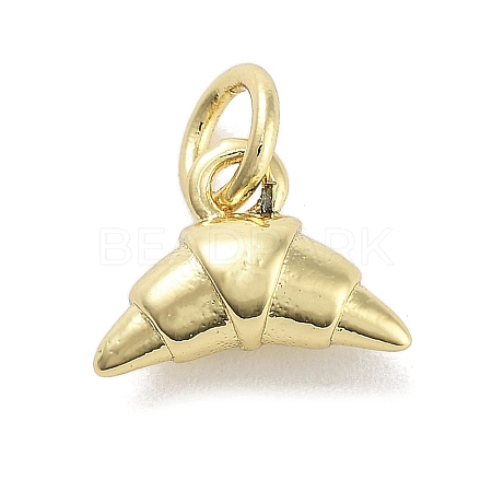 Rack Plating Croissant Brass Pendants KK-M293-02G-1