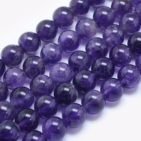 Natural Amethyst Beads Strands X1-G-E481-03-8mm-1