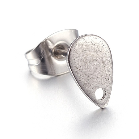 Non-Tarnish 304 Stainless Steel Stud Earring Findings X-STAS-L211-05A-P-1