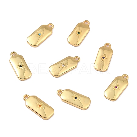 Brass Micro Pave Cubic Zirconia Charms ZIRC-I054-12G-1
