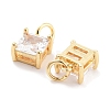 Brass Glass Pendants KK-P271-22G-2