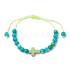 Synthetic Ocean White Jade Braided Beaded Bracelets BJEW-JB11016-03-1