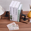 Wood Bookends with Realistic Industrial Pipe DIY-WR0005-45-4