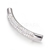 304 Stainless Steel Polymer Clay Rhinestone Curved Tube Links connectors STAS-E477-19D-2