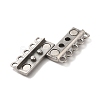 Non-Tarnish 304 Stainless Steel Multi-Strand Magnetic Slide Clasps STAS-P325-04P-2