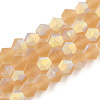 Imitate Austrian Crystal Bicone Frosted Glass Beads Strands EGLA-A039-T6mm-MB18-1