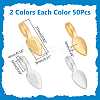 100Pcs 2 Colors Tibetan Style Alloy Glue-on Flat Pad Bails TIBEP-WR0001-02-2