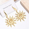 Sun 304 Stainless Steel Dangle Earrings X-EJEW-C142-10G-1