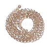 Electroplate Transparent Glass Beads Strands EGLA-A035-T4mm-L22-2