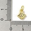 Brass Micro Pave Cubic Zirconia Charms KK-M283-19D-02-3