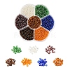 7 Colors Glass Round Seed Beads SEED-YW0001-24B-02-1