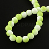 Two-Color Baking Paint Glass Bead Strands DGLA-R050-6mm-22-2
