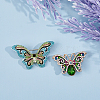 HOBBIESAY 2Pcs 2 Style Rhinestone Butterfly Brooch Pin JEWB-HY0001-16-5