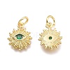Brass Micro Pave Cubic Zirconia Pendants KK-P187-16H-G-2