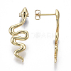 Brass Dangle Stud Earrings EJEW-T046-007G-NF-3
