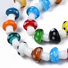 Mushroom Handmade Lampwork Beads Strands LAMP-R116-03A-3