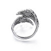 Gothic Punk Skull Hand Alloy Open Cuff Ring for Men Women RJEW-T009-57AS-2