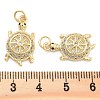 Brass Pave Clear Cubic Zirconia Pendants KK-U009-12G-G-3