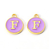 Golden Plated Alloy Enamel Charms ENAM-S118-10F-1