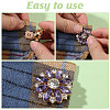 8Pcs 4 Colors Alloy Rhinestone Cufflinks BUTT-GL0001-02-4