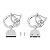 1Pc DIY Alloy Rhinestone Spring Gate Rings Keychains FIND-TA0008-54C-P-1