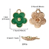 Light Gold Plated Alloy Enamel Pendants ENAM-YW0002-20F-5