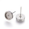Tarnish Resistant 304 Stainless Steel Stud Earring Settings X-STAS-L219-02C-2