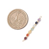 Chakra Natural Aquamarine & Garnet & Yellow Opal & Amethyst & Carnelian & Lapis Lazuli & Aquamarine & Green Aventurine Faceted Round Beaded Connector Charms PALLOY-JF04565-04-2