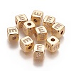 Brass Micro Pave Cubic Zirconia Beads KK-K238-16G-E-1