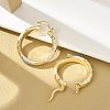 Brass Two Tone Hoop Earrings EJEW-B117-06D-M-2