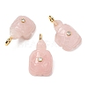Natural Rose Quartz Carved Pendants G-H357-03G-13-1