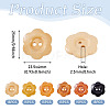 90Pcs 6 Colors 2-Hole Wood Flower Buttons BUTT-TA0001-40D-4