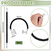 2Pcs Round Jet Rhinestone Synthetic Rubber Cord Bag Handles DIY-PH0035-49P-2