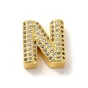 Brass Micro Pave Clear Cubic Zirconia Charms ZIRC-C009-01G-N-1