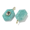 Natural Amazonite Faceted Pendants G-F819-01G-05-2